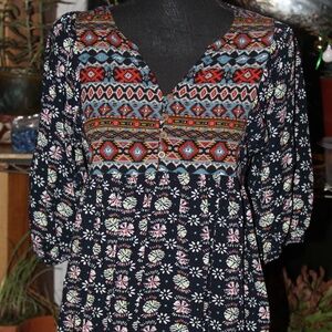 Umgee Mixed Print Mini Dress